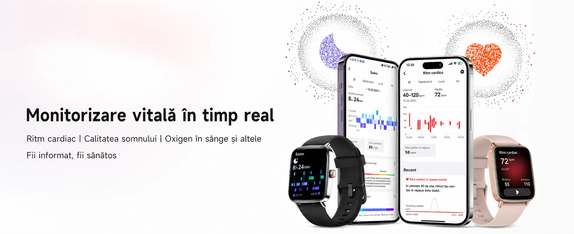 Ceas smart cu ecran HD, detaliu 1