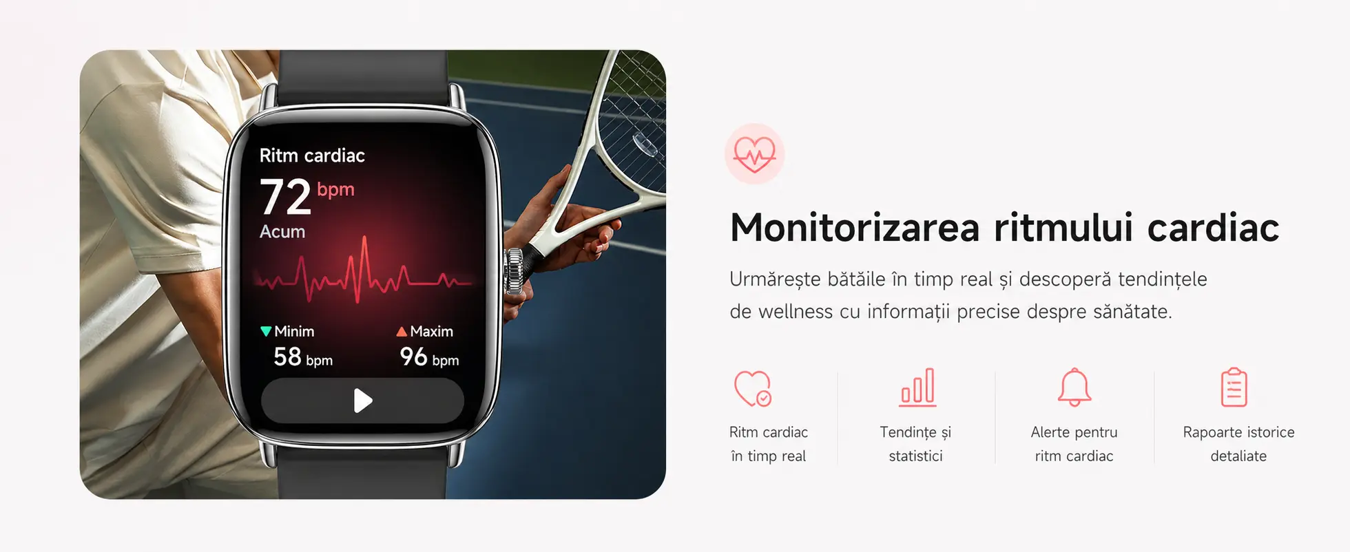 Ceas smart cu apeluri Bluetooth, detaliu 2