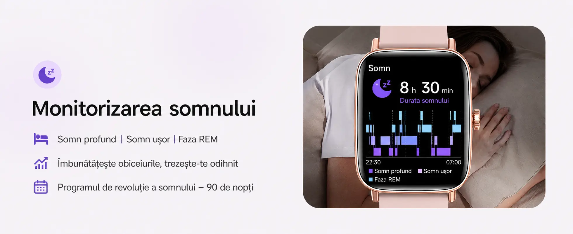 Ceas smart cu monitorizare sănătate 24/7, detaliu 3