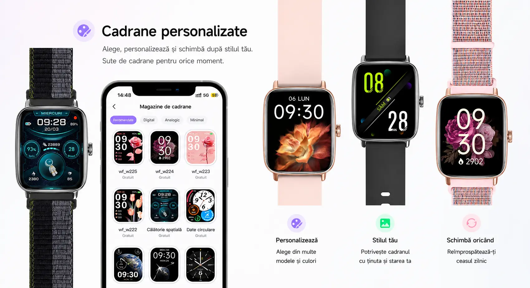 Ceas smart compatibil iPhone și Android, detaliu 5